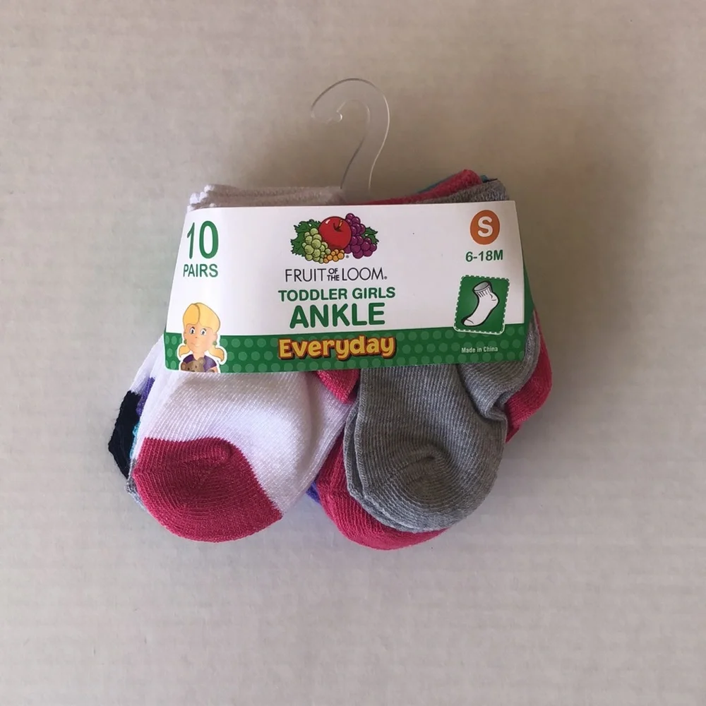 🌵 3/$15 10 pack multi color small toddler girls ankle socks 6-18 months